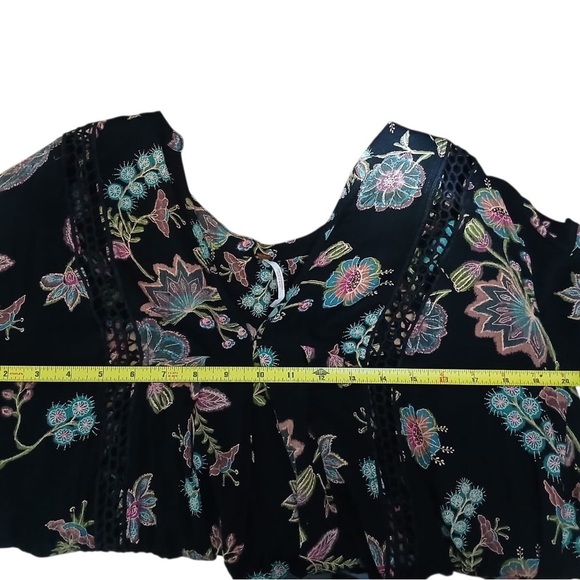 Free People Black and Pink Floral Tunic - Picture 3 of 16